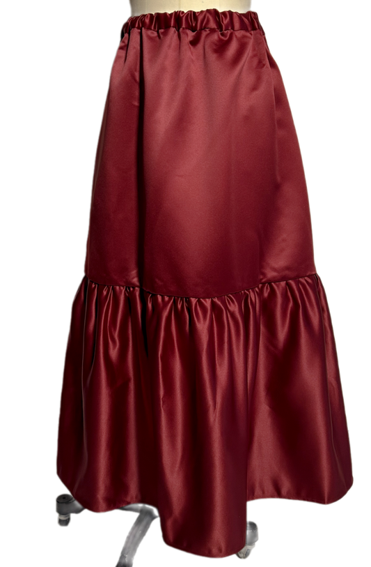 Hemlock Skirt (M) (Maxi/Ankle Length) Red